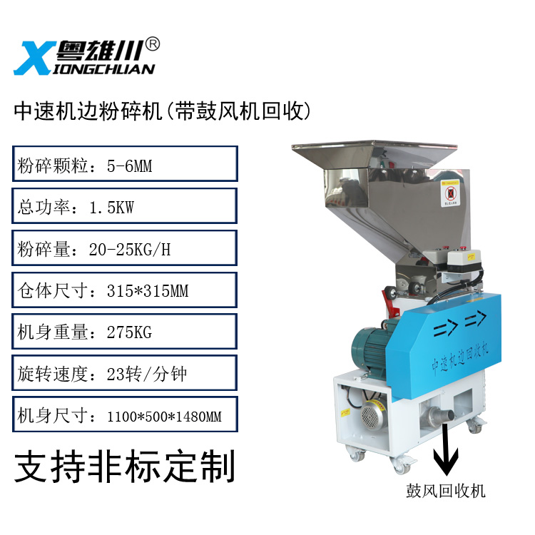 1.5KW中速機(jī)邊粉碎機(jī)(帶鼓風(fēng)機(jī)回收)